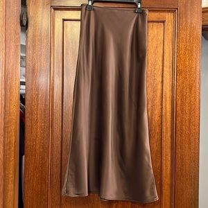 reformation brown skirt